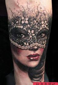 The best tattoo museum recommended an arm mask girl tattoo work