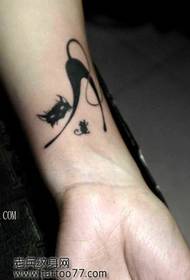 Arm cute totem cat tattoo pattern