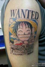 Arms a trend classic One Piece Luffy tattoo pattern