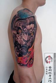 Man's arm handsome cool lion tattoo pattern