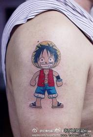 Arm cute cartoon One Piece Luffy Tattoo Pattern