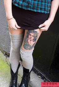 Leg girl tattoo pattern
