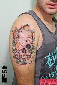Arm creative skull tattoo work