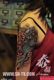 Woman Arm Blue Unicorn Tattoo Pattern