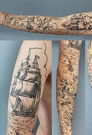 Tetoválás show, javasoljon egy teljes fegyveres vitorlás tetoválást