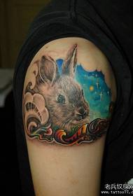 Arm a little rabbit tattoo pattern