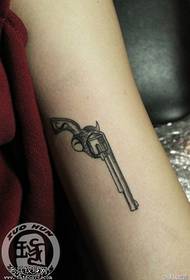 Female arm pistol tattoo pattern