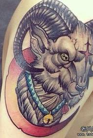 Arms are very stylish and stylish sheep head tattoo pattern
