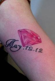 Girl's arm in diamant letter tattoo patroon