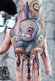 Arm color cartoon rabbit tattoo pattern
