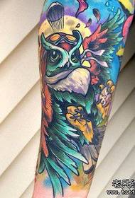 Arm color creative owl tattoo work