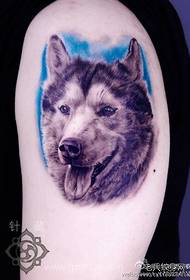 Arm handsome classic puppy portrait tattoo pattern