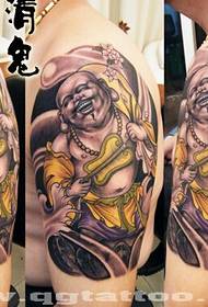 The arm Maitreya tattoo works are shared by the tattoo show