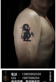 Arm a paper-cut totem monkey tattoo pattern