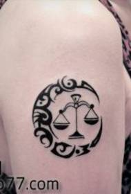 Beautiful arm totem moon tattoo pattern