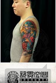 Man arm handsome cool lion tattoo pattern