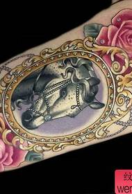 Arm horse rose tattoo tattoo