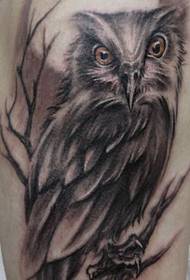Wzór tatuażu zwierzęcego: wzór tatuażu sowy