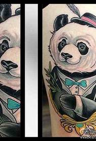 Arm a classic fashion panda tattoo pattern