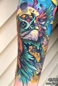 Tattoo show foto rekomandoj një krah model tatuazhi ngjyre owl