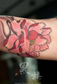 An arm peony tattoo pattern