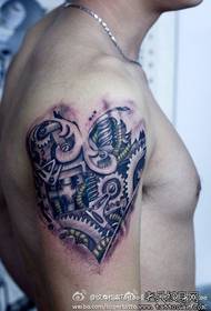 Mężczyzna ramię przystojny moda miłość ramię robota tatuaż wzór