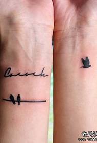 Girl's arm popular bird tattoo pattern