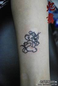 Girl arm cute cartoon little mouse tattoo pattern