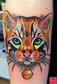 Arm tiger head tattoo work