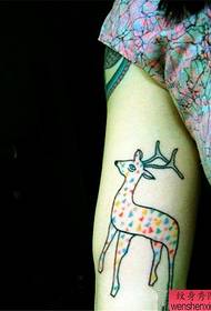 Woman arm color fawn tattoo pattern