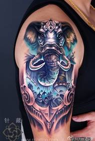 Arm domineering cool elephant tattoo pattern