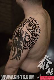 male arm half a totem 2 tattoo pattern