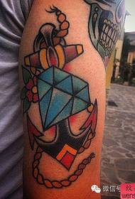 Anchor diamond tattoo