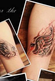 Fashionable arm couple wings tattoo pattern