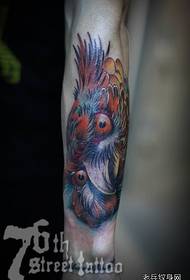 Klasyczna moda na ramię kolorowy wzór tatuażu sowy