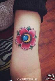 Girl arm beautiful floral tattoo pattern