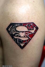 Arm color superman logo tattoo works shared by tattoo shop