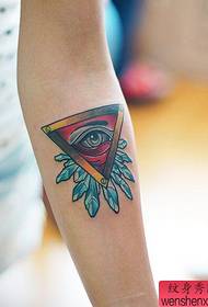 Arm color, full eye, tattoo work