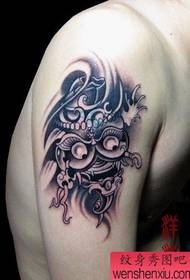 Arm creative ghost face tattoo work