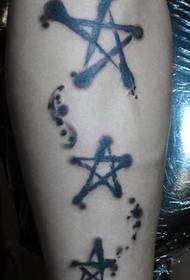 Arm ink style five-pointed star tattoo pattern