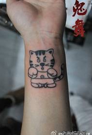 Girl arm cartoon tiger tattoo pattern