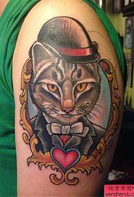 Arm cat, tattoo work