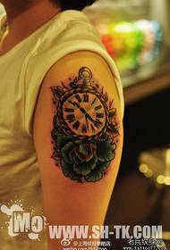 Красиві кишенькові годинники з візерунком татуювання троянди
