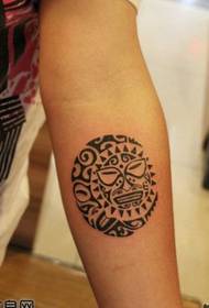 Arm totem sun moon tattoo pattern