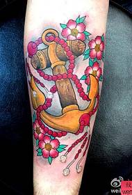 малюнок татуювання кольором руки якоря 2
