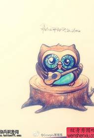 Xusuus-qorka maqaarka cute owl cute cute wuxuu ku shaqeeyaa tattoo