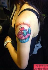 a woman's arm cute ice cream tattoo pattern