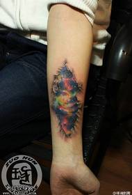 Os tatuajes son compartidos por tatuaxes estrelladas de cor do brazo da muller