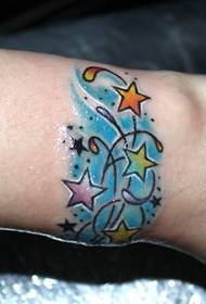 Beautiful five-pointed star tattoo pattern with arms