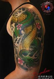 Sumbanan sa Snake Tattoo: Arm Colour Snake Wrapped Squid Tattoo Pattern